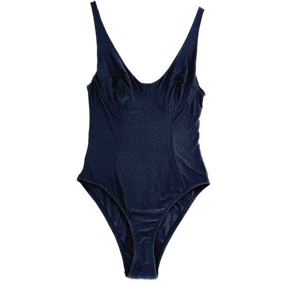 We Are HAH Eyes On Top‎ Black Bodysuit M Free People Underwire Adjustable Straps - Picture 3 of 14